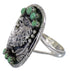 Genuine Sterling Silver Eagle Turquoise Ring Size 8-1/4 RX80396